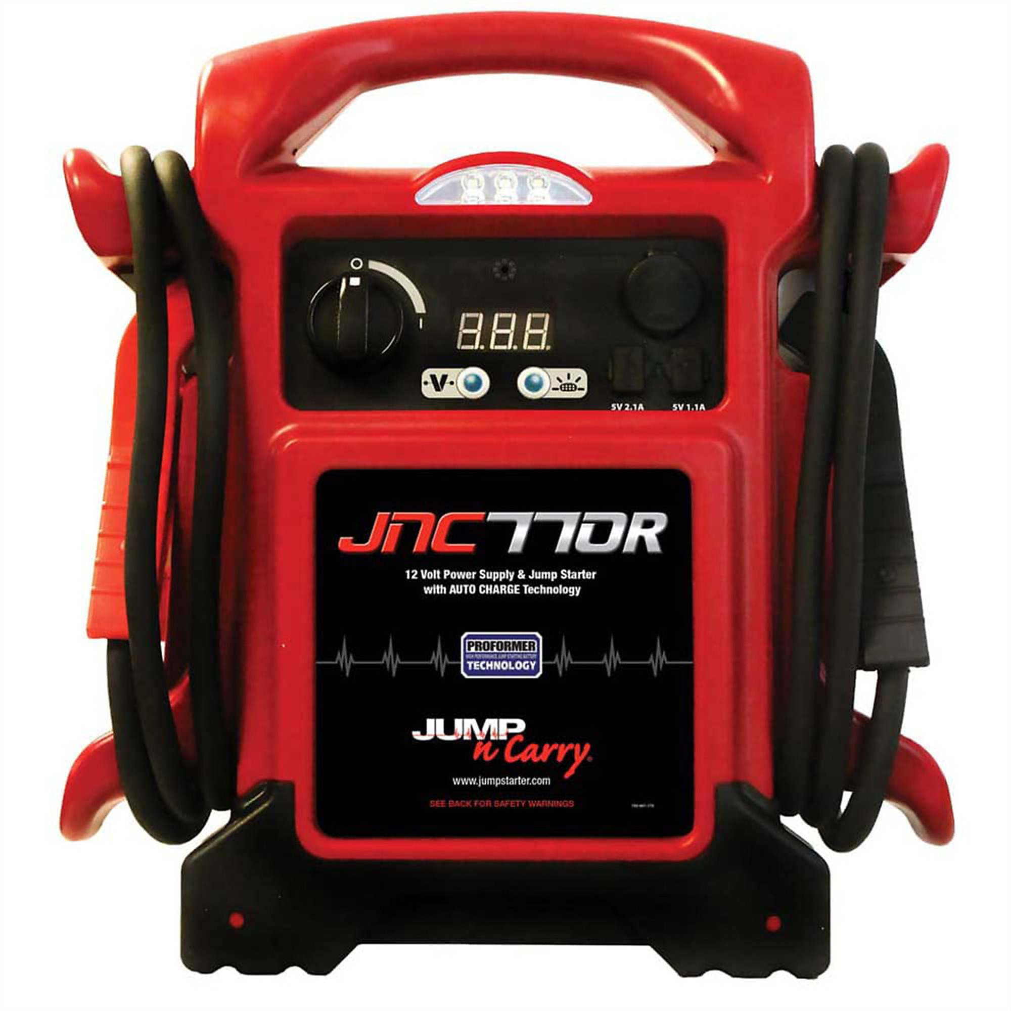 Clore Automotive Jump-N-Carry Jump Starter — 1700A, 12V, Power Supply, Auto Charge Technology, Model# JNC770R